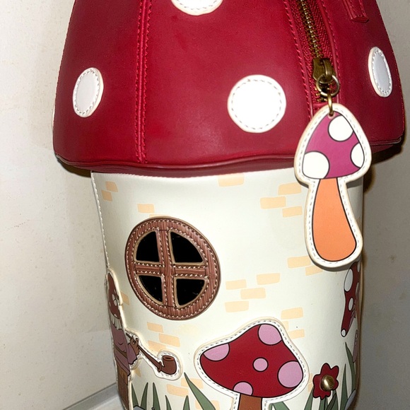 Dolls Kill Handbags - Dolls Kill Red and Cream Mushroom Mini Bag